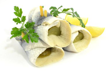 pickled herring with cucumber