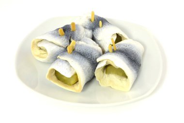 pickled herring with cucumber