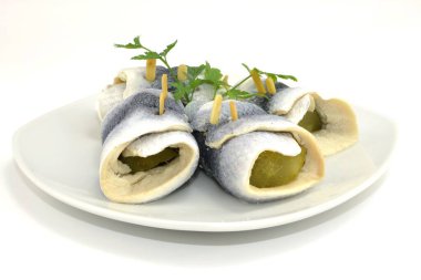 pickled herring with cucumber