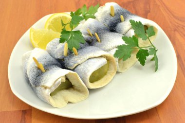 pickled herring with cucumber