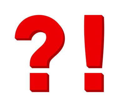 soru işareti ve ünlem işareti