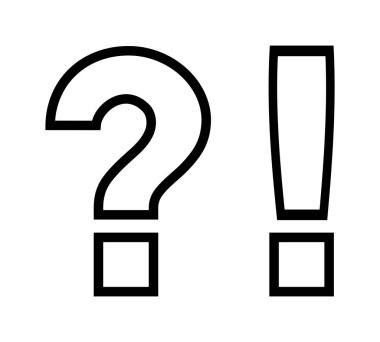 soru işareti ve ünlem işareti