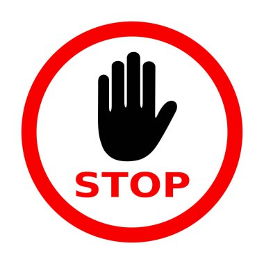 Beyaz arkaplanda dur işareti