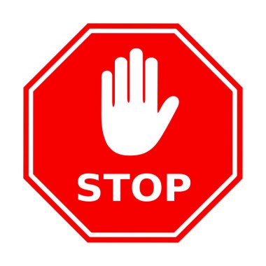 Beyaz arkaplanda dur işareti