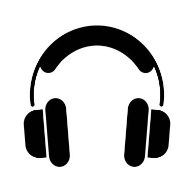 Beyaz arkaplanda kulaklık simgesi
