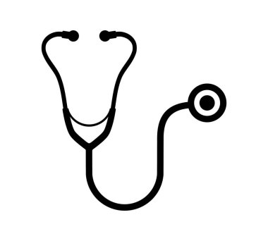 Beyaz arkaplanda steteskop simgesi