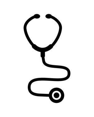Beyaz arkaplanda steteskop simgesi