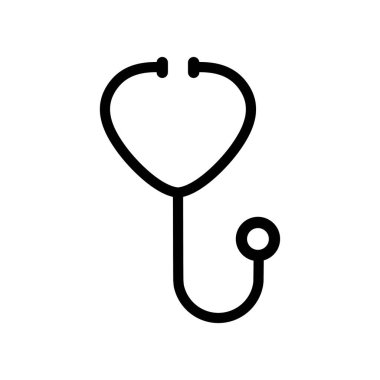Beyaz arkaplanda steteskop simgesi