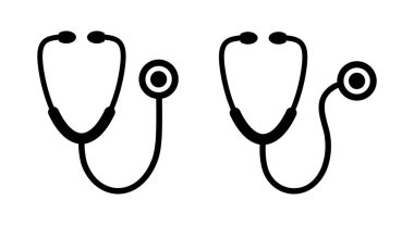 Beyaz arkaplanda steteskop simgesi