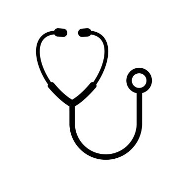 Beyaz arkaplanda steteskop simgesi