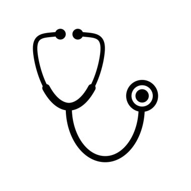 Beyaz arkaplanda steteskop simgesi