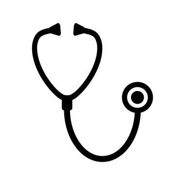 Beyaz arkaplanda steteskop simgesi