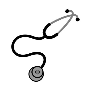 Beyaz arkaplanda steteskop simgesi