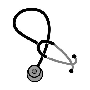 Beyaz arkaplanda steteskop simgesi