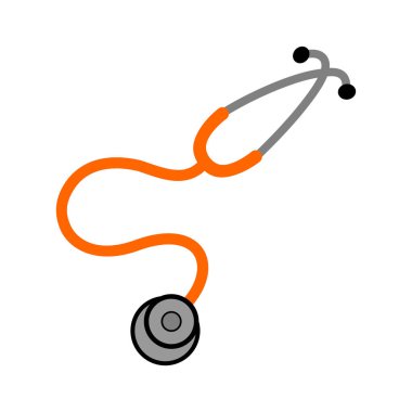 Beyaz arkaplanda steteskop simgesi