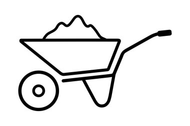 Beyaz arka plan üzerinde izole el arabası simgesi