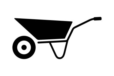 Beyaz arka plan üzerinde izole el arabası simgesi