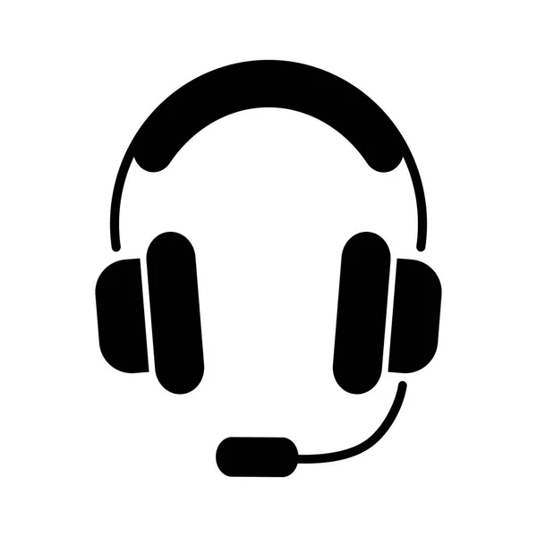 Headphones Icon White Background — Stock Vector