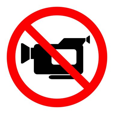 filming prohibition sign on white background