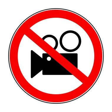 filming prohibition sign on white background