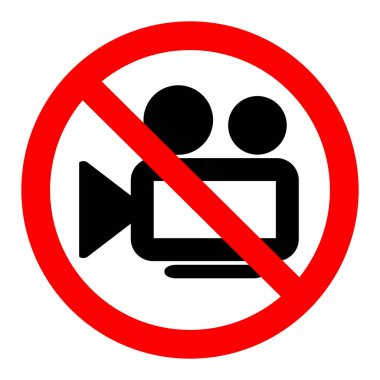 filming prohibition sign on white background