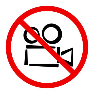 filming prohibition sign on white background