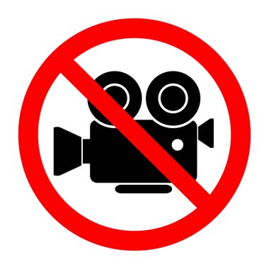filming prohibition sign on white background