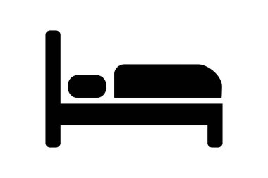 beyaz zemin üzerinde yatak simgesi