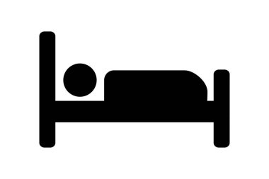 beyaz zemin üzerinde yatak simgesi