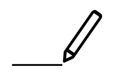 beyaz arkaplanda kalem simgesi