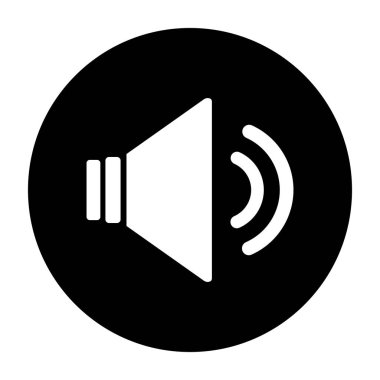 Beyaz arkaplanda hoparlör simgesi