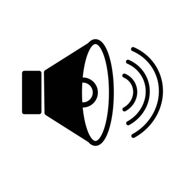 Beyaz arkaplanda hoparlör simgesi