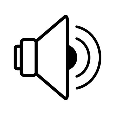 Beyaz arkaplanda hoparlör simgesi