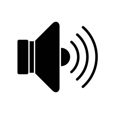 Beyaz arkaplanda hoparlör simgesi