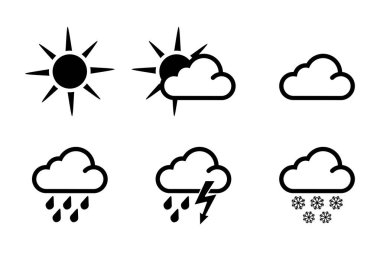 weather icon set, vector isolated