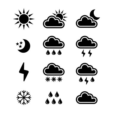 weather icon set, vector isolated
