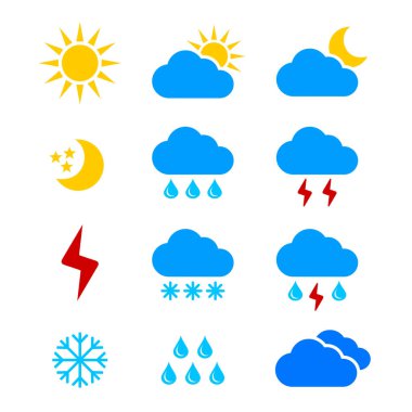 weather icon set, vector isolated