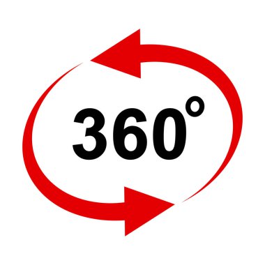 360 degrees sign icon on white background