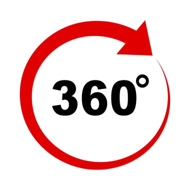 360 degrees sign icon on white background