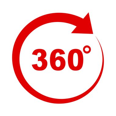 360 degrees sign icon on white background