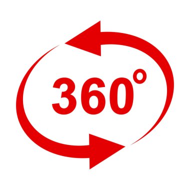 360 degrees sign icon on white background