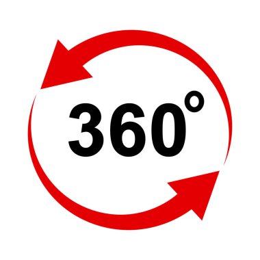 360 degrees sign icon on white background