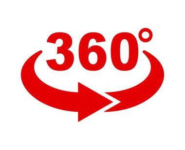 360 degrees sign icon on white background