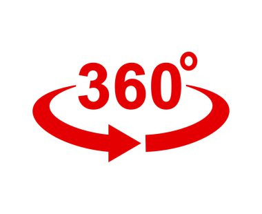 360 degrees sign icon on white background