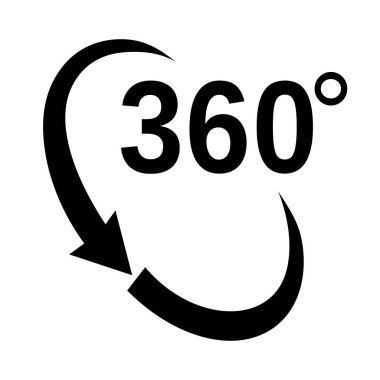 360 degrees sign icon on white background