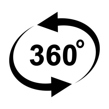 360 degrees sign icon on white background