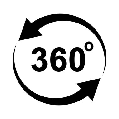 360 degrees sign icon on white background
