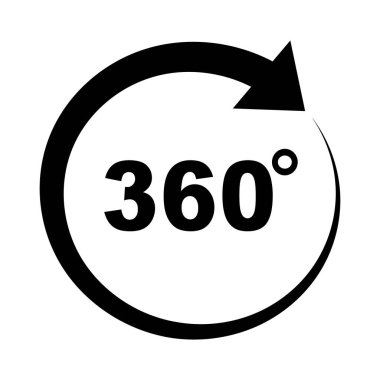 360 degrees sign icon on white background
