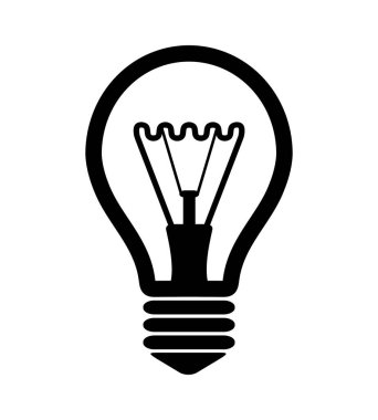 Beyaz arkaplanda ampul simgesi