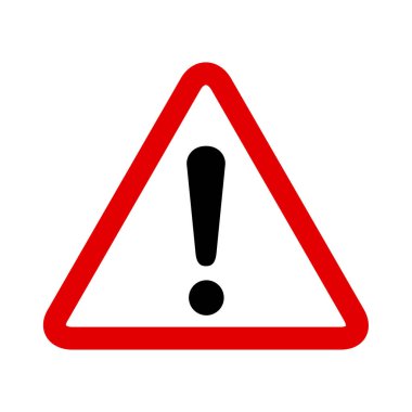 Beyaz arkaplanda uyarı işareti